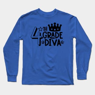 4th Grade Diva Cute Kids Girls School Back to School Long Sleeve T-Shirt